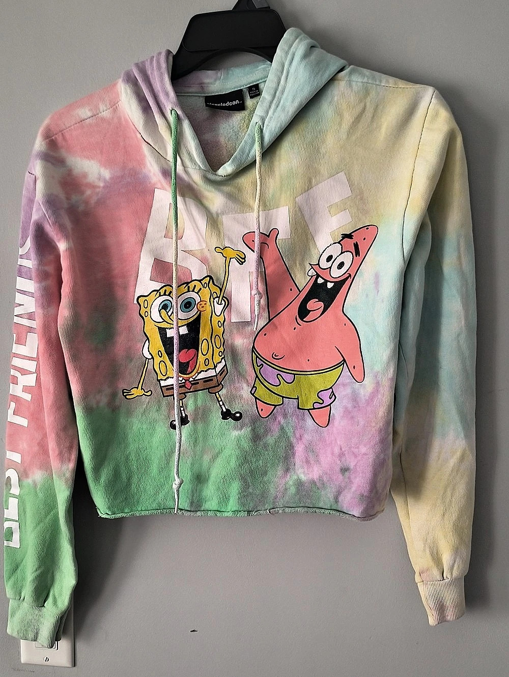 Nickelodeon SpongeBob SquarePants & Patrick Best Friends Tie-Dye Cropped Hoodie